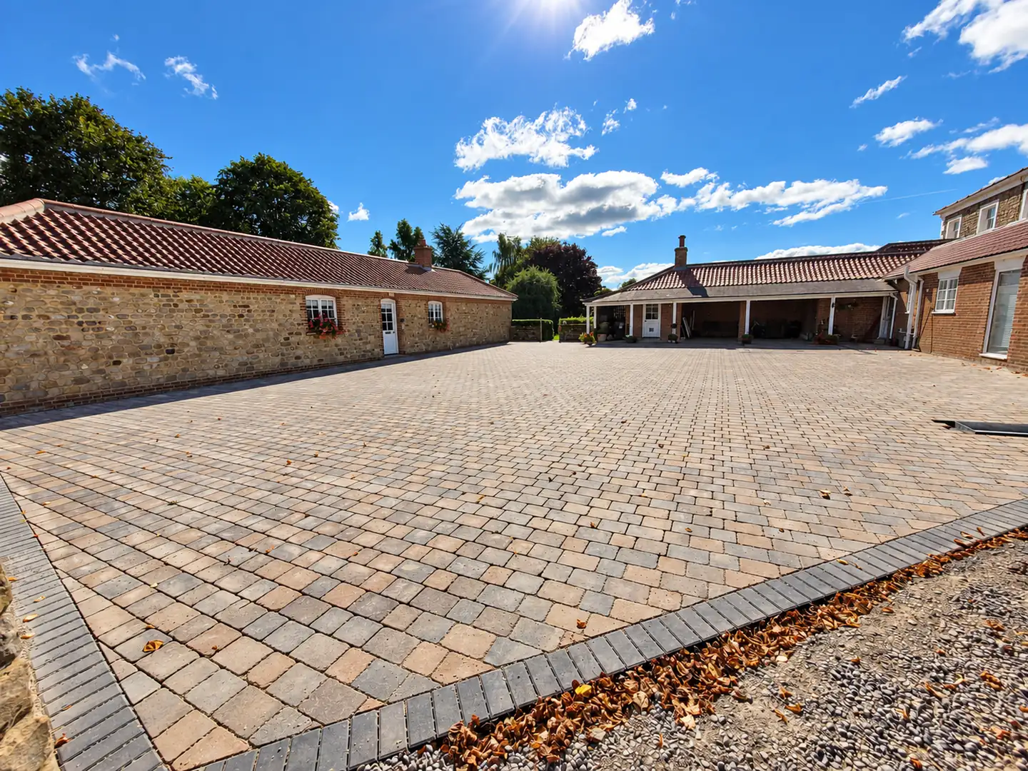 Courtyard laid in block paving