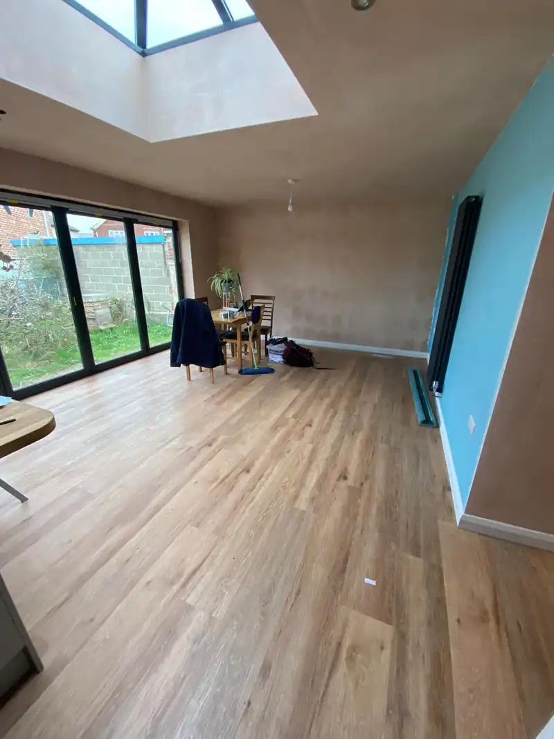 Extension with oak floor before furnishing