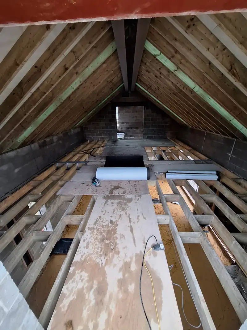 New floor joists in a loft