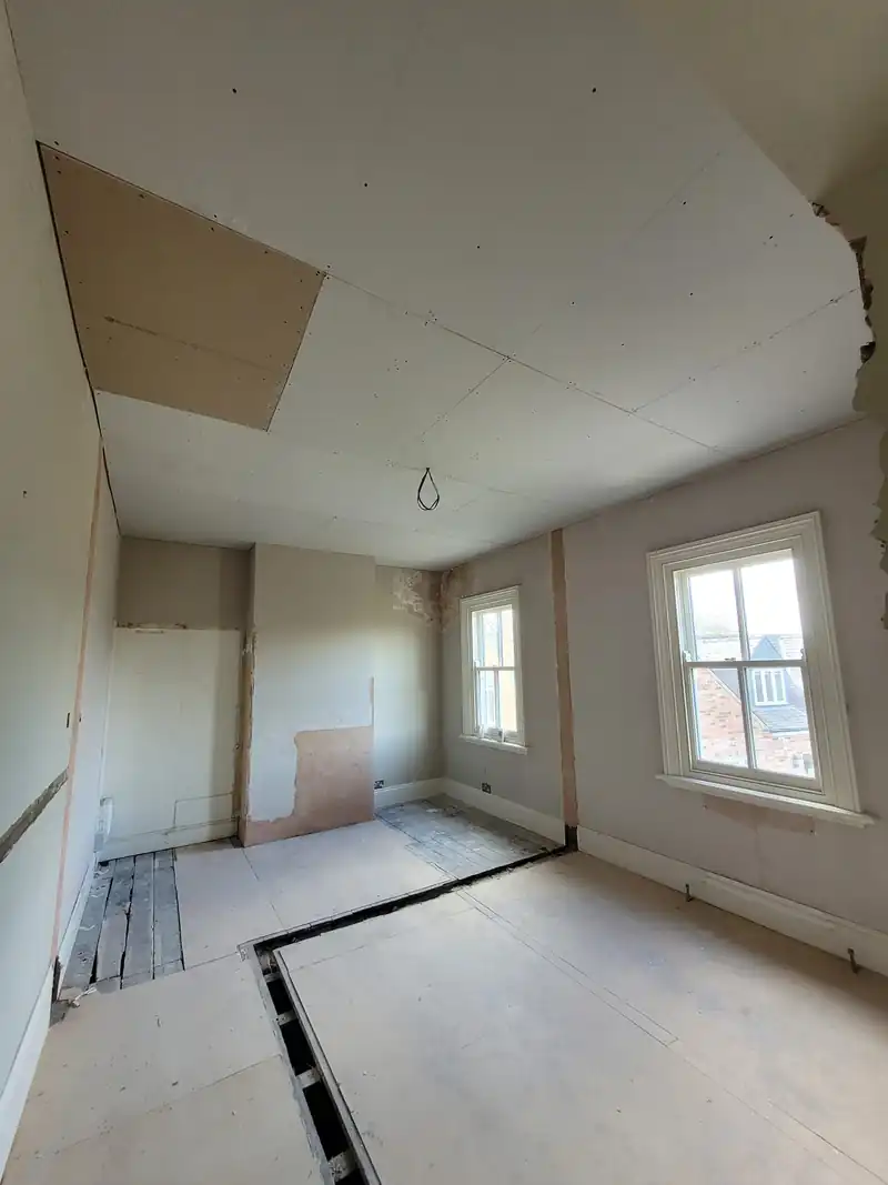 Old room boarded out ready for plaster
