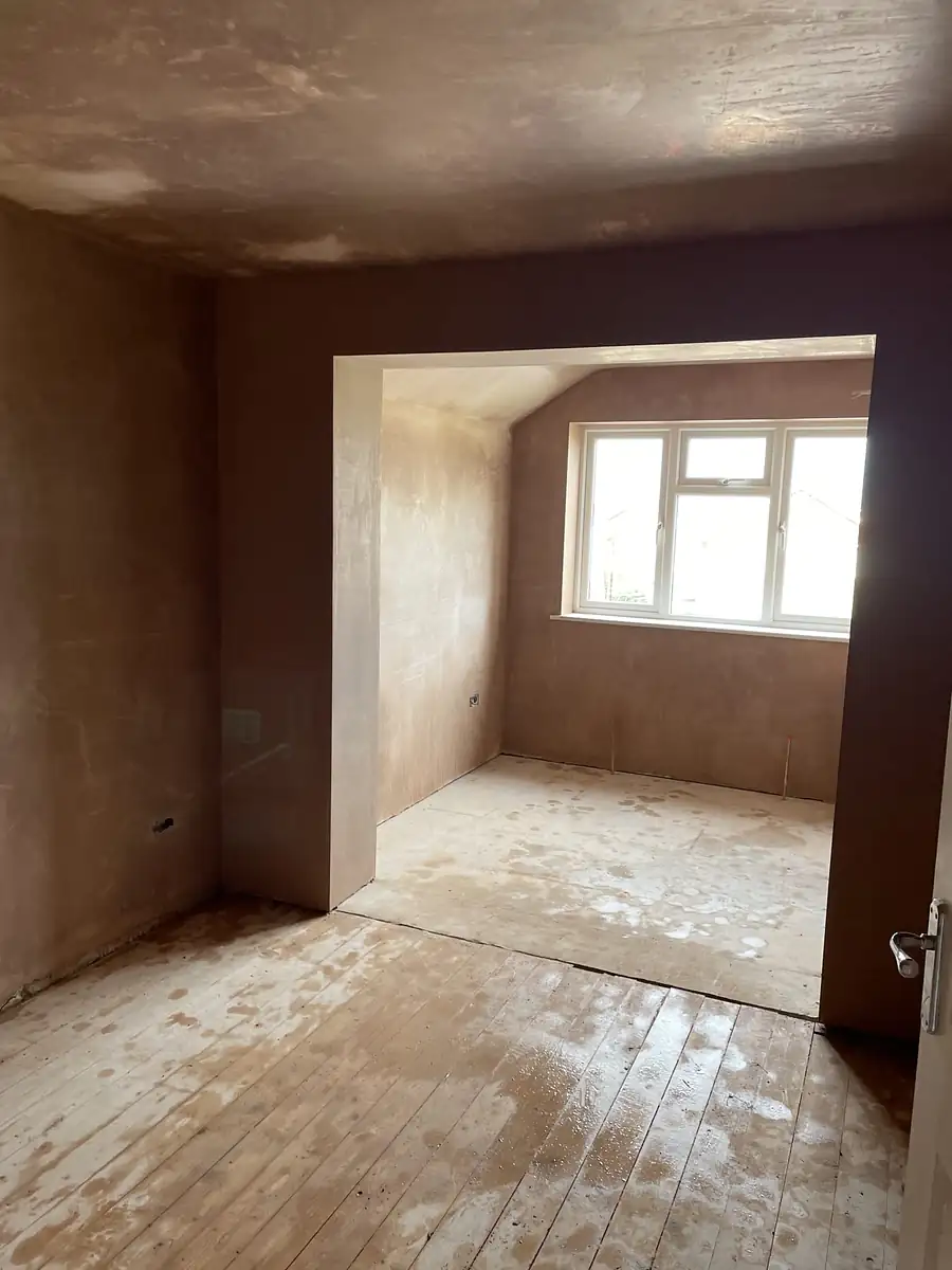 Plastered loft room with dormer window