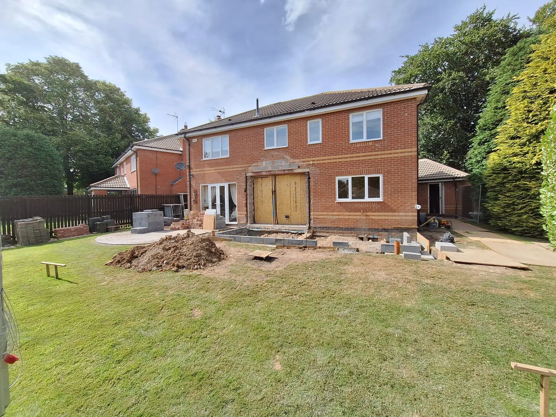 Rear of the house at Appleby Avenue as the footings for the extension went in