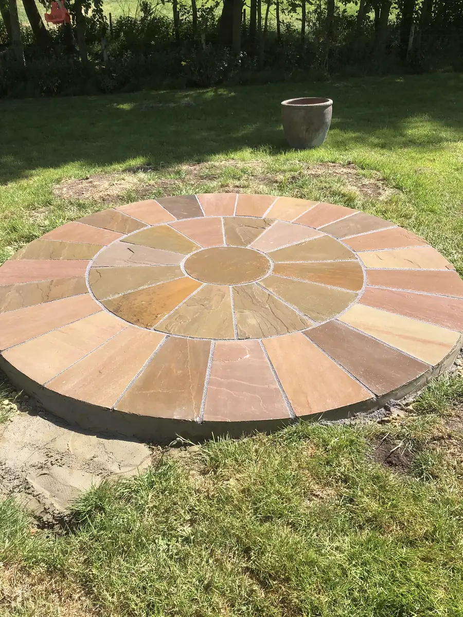 Sandstone circle patio