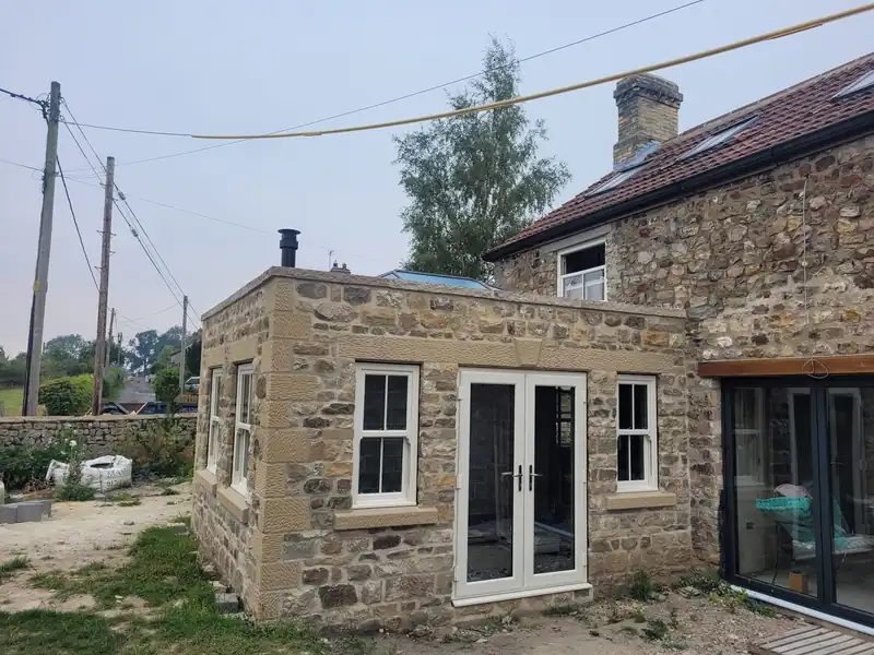 Stone extension with French doors