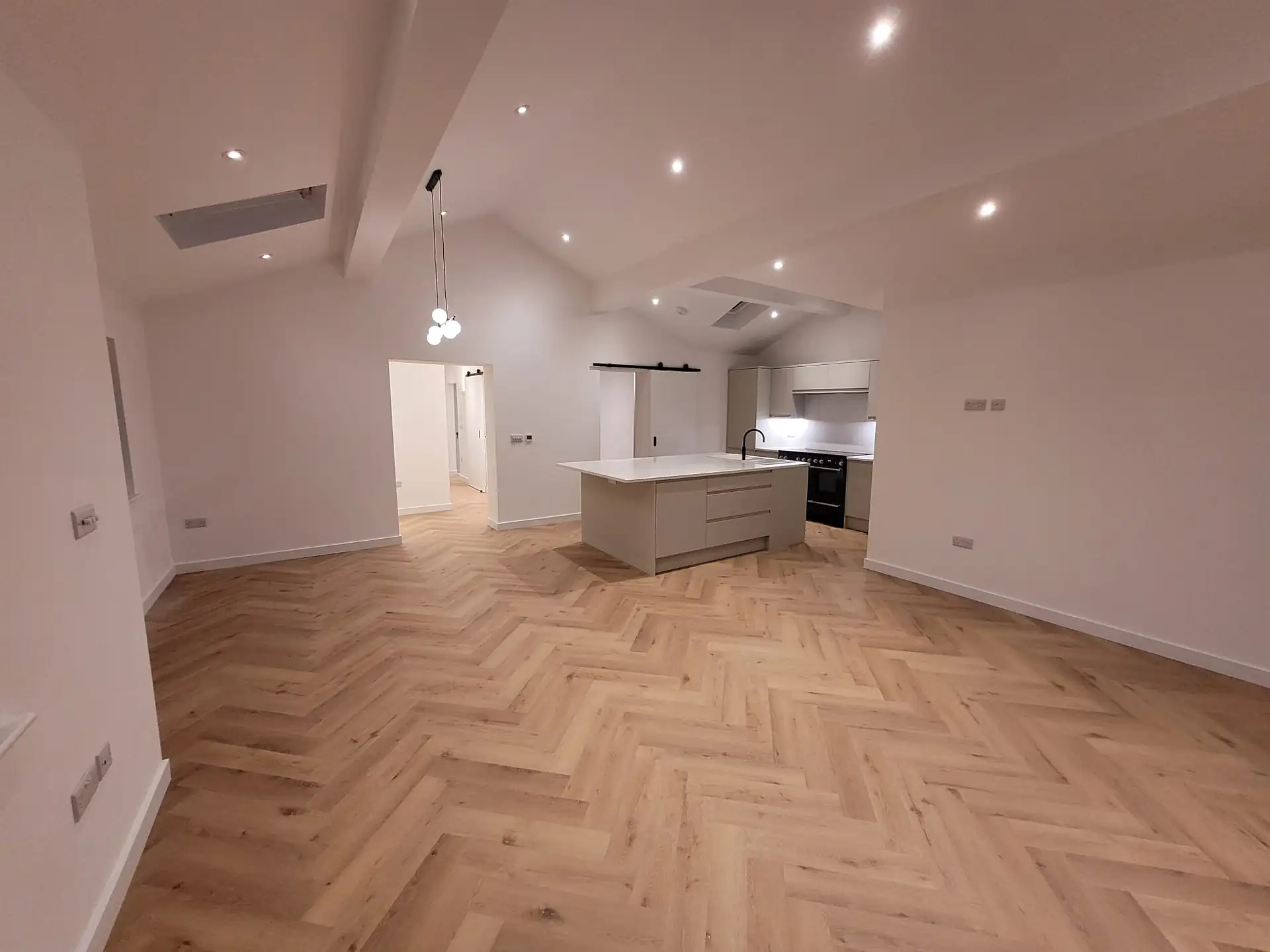 Vaulted open plan living space